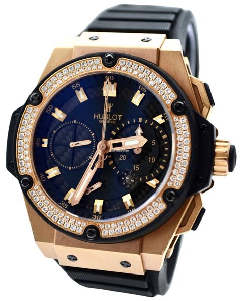 hublot king power split second gold pave